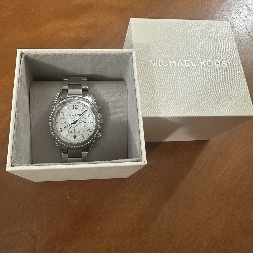 Michael Kors Silver-Tone Crystal Watch - Picture 2 of 5